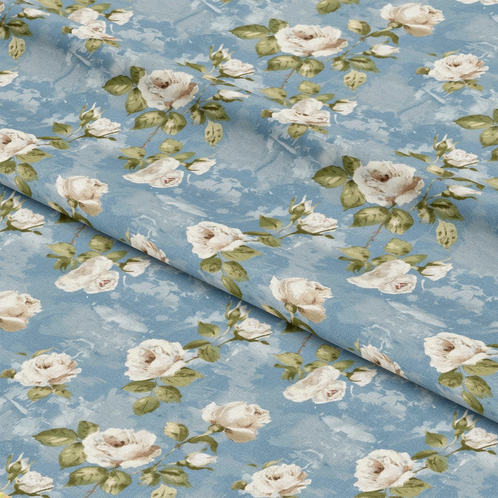 Vintage Farmhouse Blue Pattern 14 Quilting Cotton Fabric