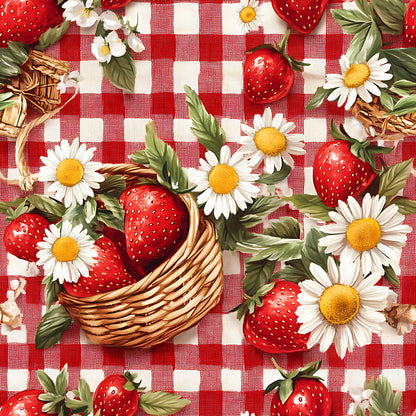 Strawberry Gingham Picnic Fat Quarter Bundle