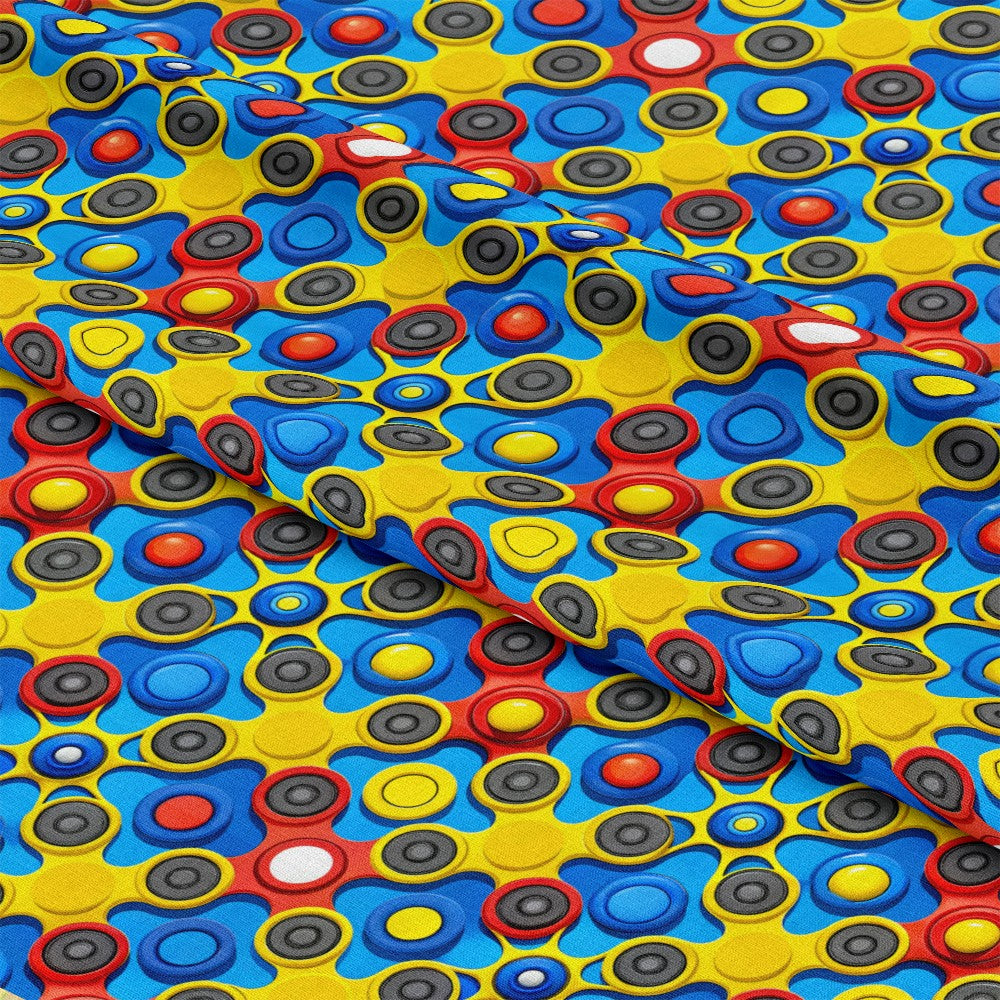 Colorful Fidget Spinner Pattern 8 Quilting Cotton Fabric