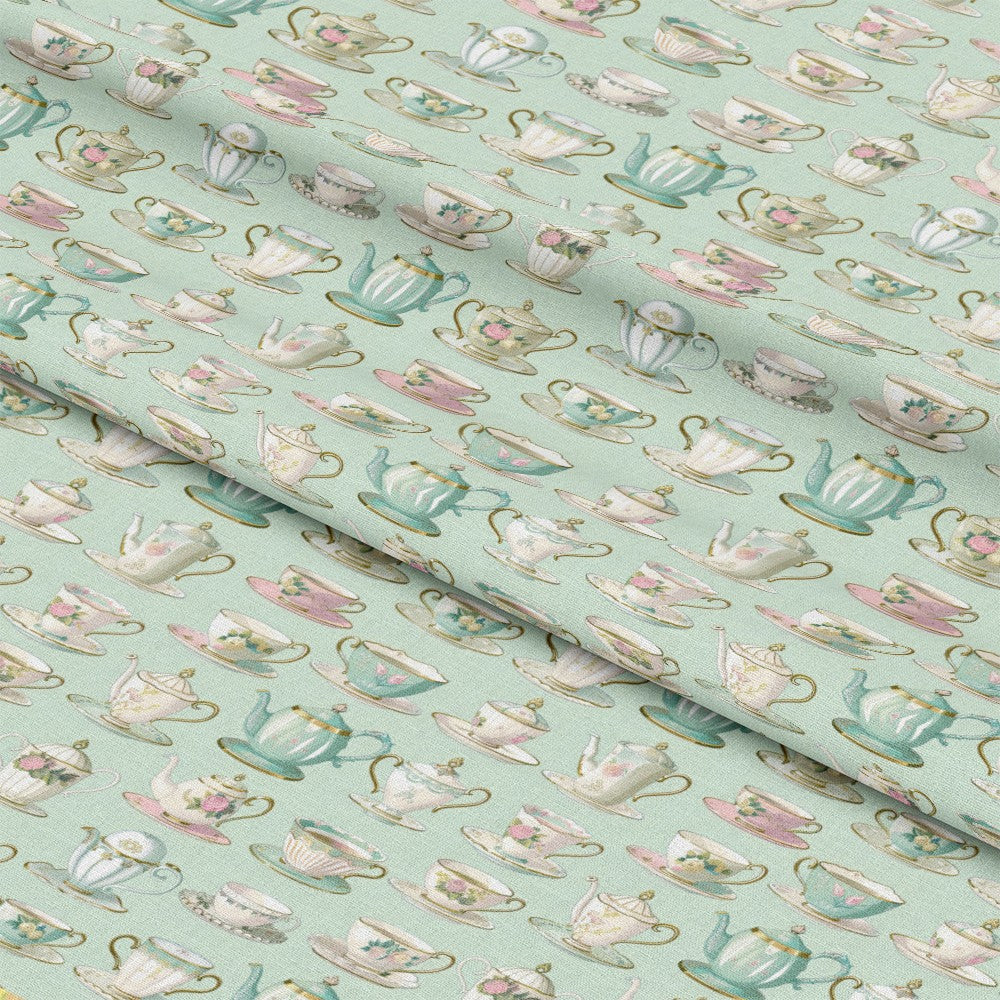 Whimsical Tea Party Pattern 1 Quilting Cotton Fabric