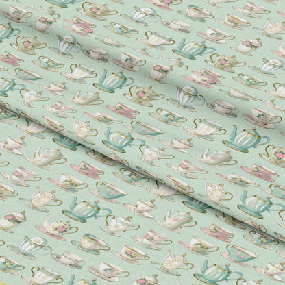 Whimsical Tea Party Pattern 1 Quilting Cotton Fabric