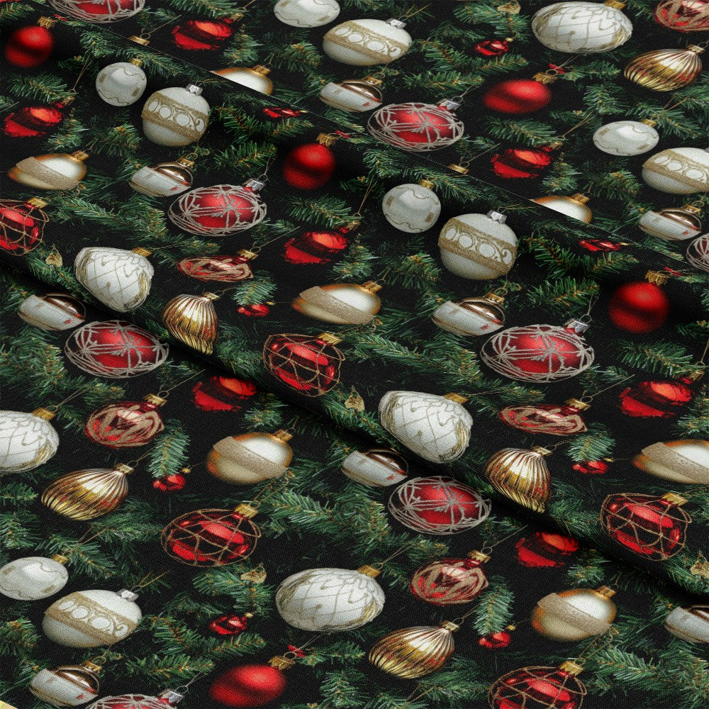 Realistic Christmas Ornaments Pattern 5 Quilting Cotton Fabric