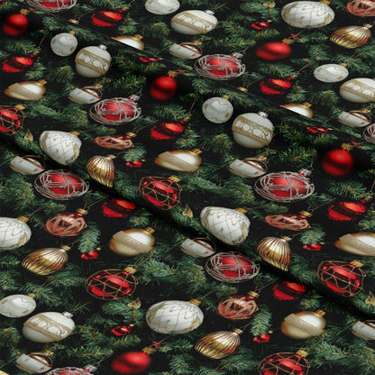 Realistic Christmas Ornaments Pattern 5 Quilting Cotton Fabric
