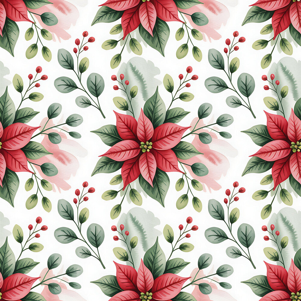 Christmas Botanical Watercolor Fat Quarter Bundle