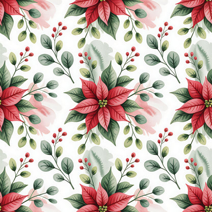 Christmas Botanical Watercolor Fat Quarter Bundle