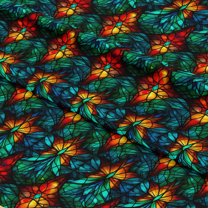 Stained Glass Christmas Pattern 2 Quilting Cotton Fabric