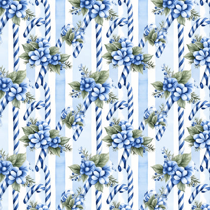 Vintage Winter Blue Christmas Fat Quarter Bundle