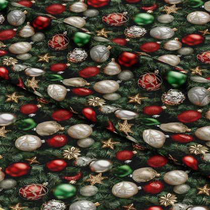 Realistic Christmas Ornaments Pattern 8 Quilting Cotton Fabric