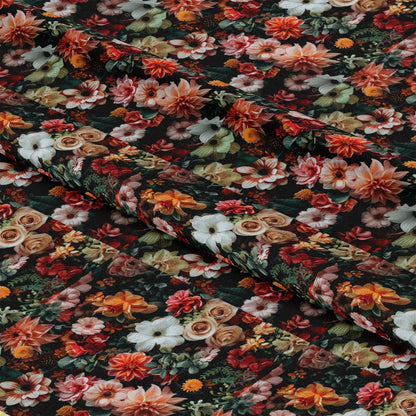 Realistic Flower Patch Pattern 13 Quilting Cotton Fabric
