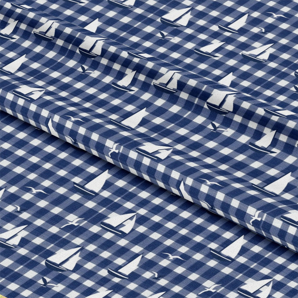 Blue Sailboat Pattern 1 Quilting Cotton Fabric