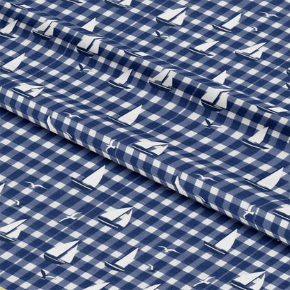 Blue Sailboat Pattern 1 Quilting Cotton Fabric