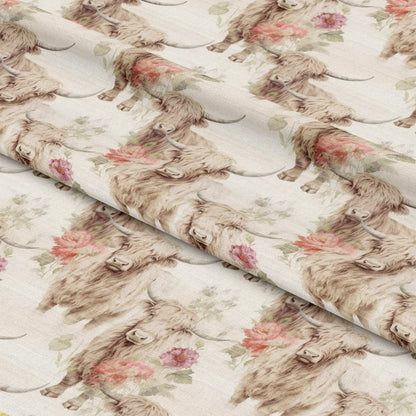 Highland Cows on the Farm Pattern 9 Quilting Cotton Fabric