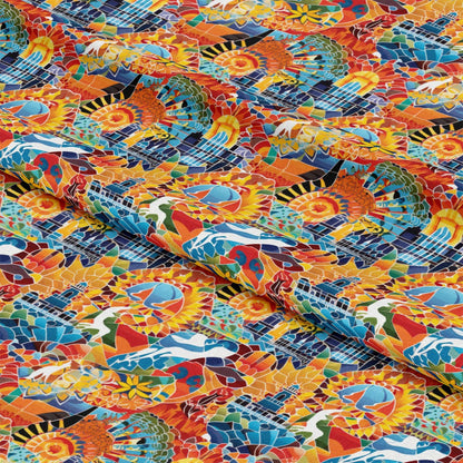 Mosaic Art Pattern 15 Quilting Cotton Fabric