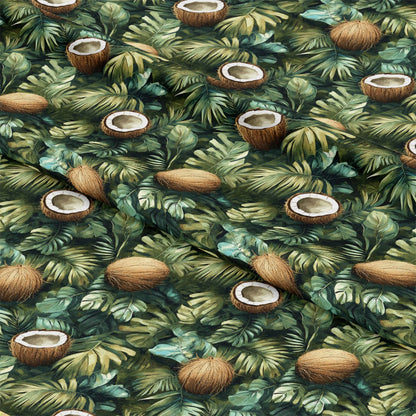 Coconut Jungle Leaves Pattern 13 Quilting Cotton Fabric