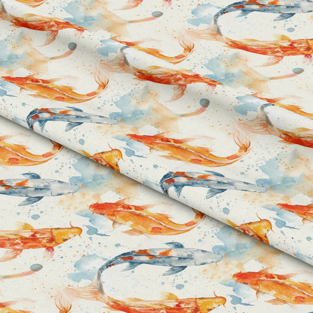 Watercolor Fish Pattern 13 Quilting Cotton Fabric