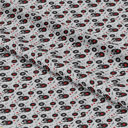 50s Black and Red Diner Pattern 15 Quilting Cotton Fabric