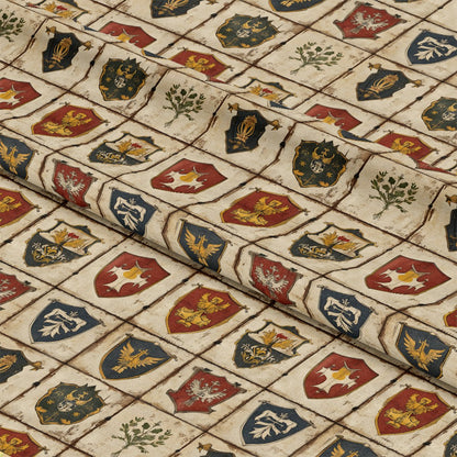 Rustic German Banners and Shields Pattern 16 Quilting Cotton Fabric