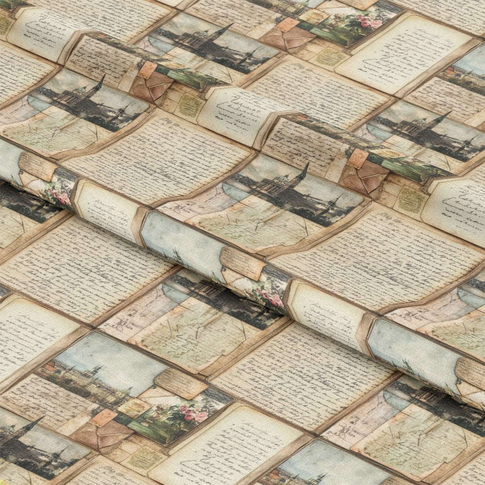 Vintage World Scrolls Pattern 5 Quilting Cotton Fabric
