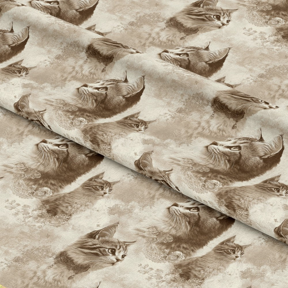 Vintage Cats With Lace Pattern 11 Quilting Cotton Fabric