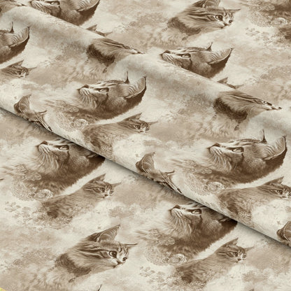 Vintage Cats With Lace Pattern 11 Quilting Cotton Fabric