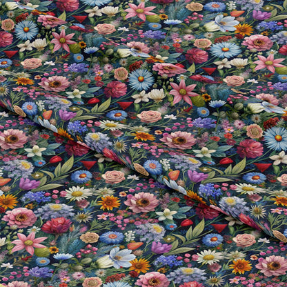 Realistic Flowers Pattern 30 Quilting Cotton Fabric