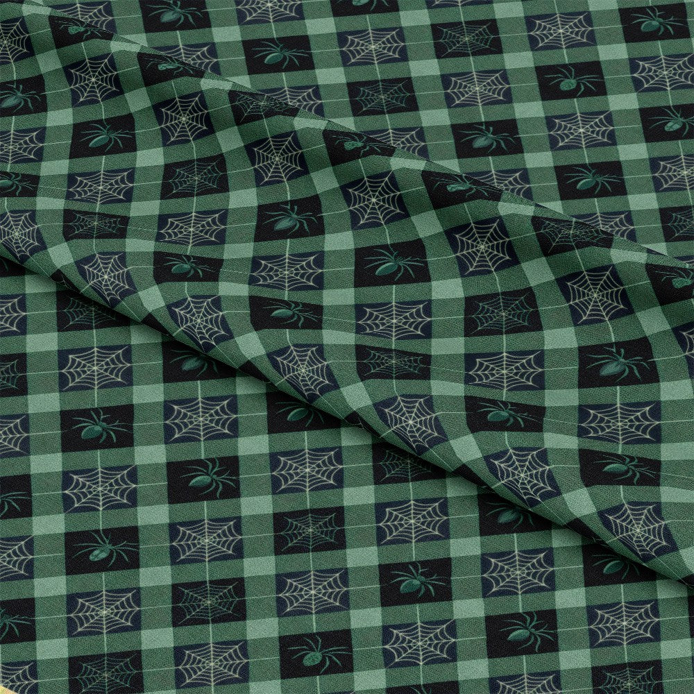 Halloween Gingham and Stripes Pattern 1 Quilting Cotton Fabric