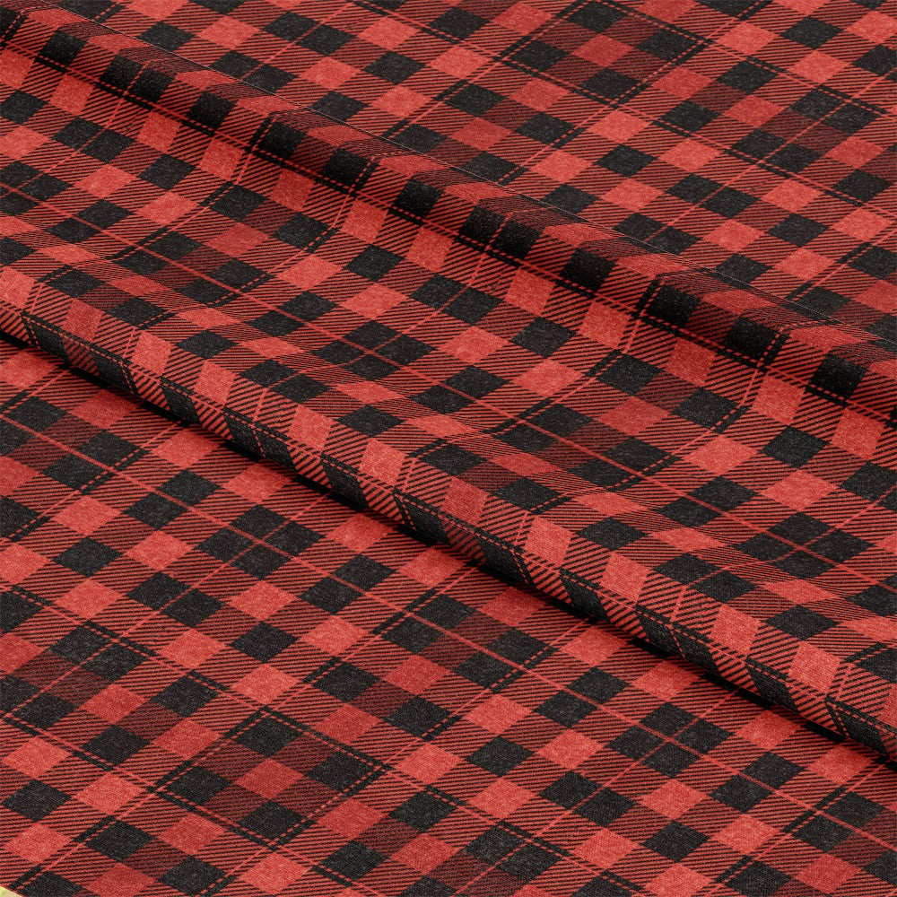Classic Red and Black Buffalo Plaid Pattern 6 Quilting Cotton Fabric