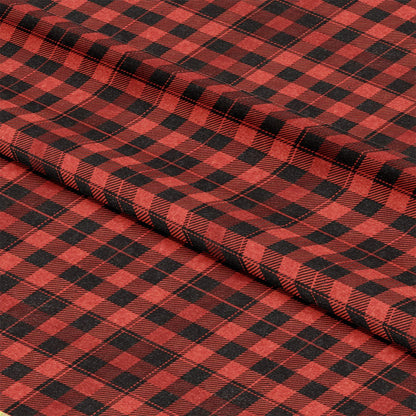 Classic Red and Black Buffalo Plaid Pattern 6 Quilting Cotton Fabric
