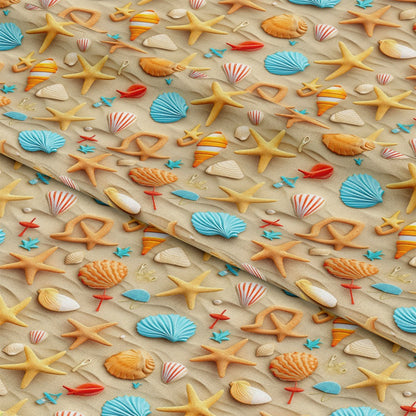 Beach Life Pattern 4 Quilting Cotton Fabric