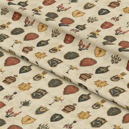Rustic German Banners and Shields Pattern 9 Quilting Cotton Fabric