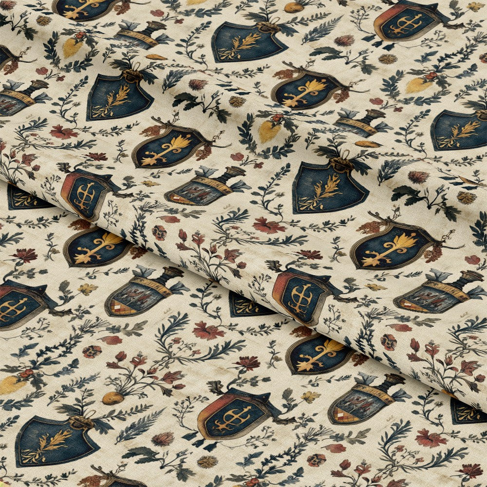 Rustic German Banners and Shields Pattern 14 Quilting Cotton Fabric