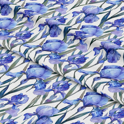 Iris Bloom Floral Pattern 8 Quilting Cotton Fabric