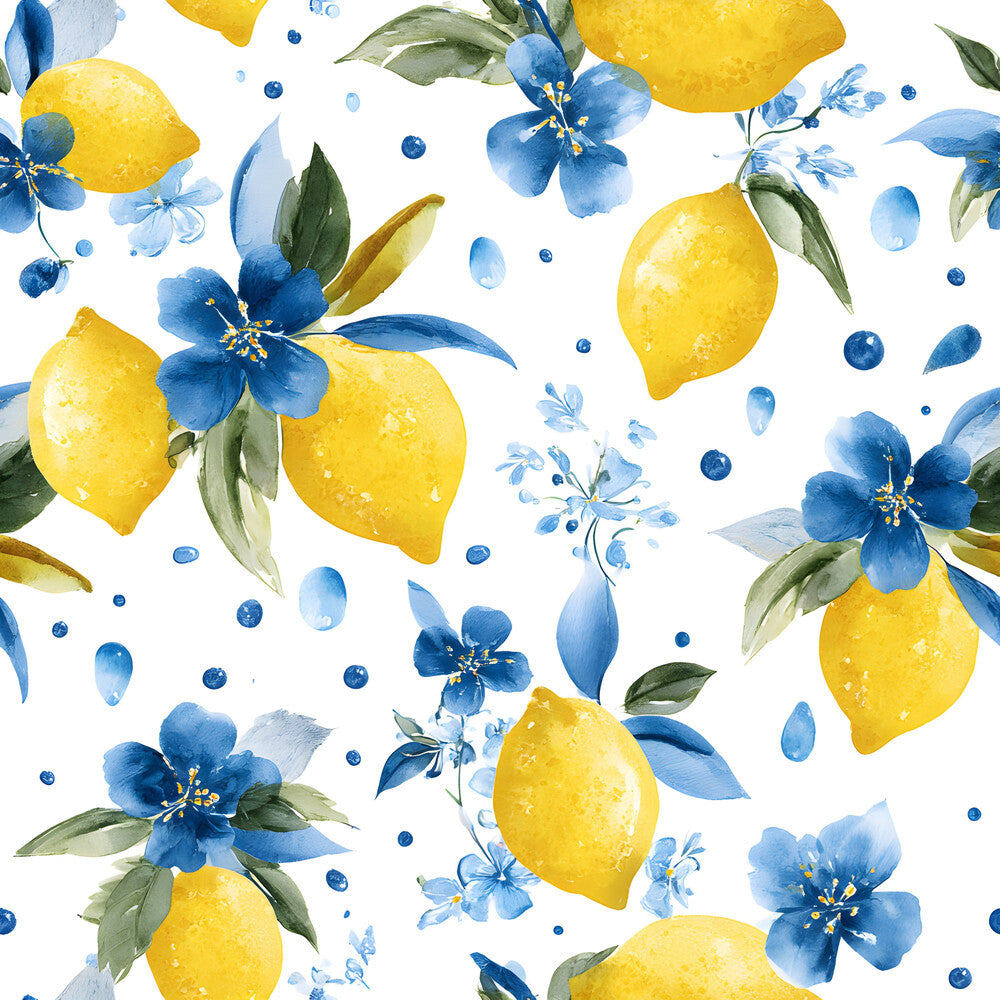Summer Portuguese Azulejo Lemon Fat Quarter Bundle
