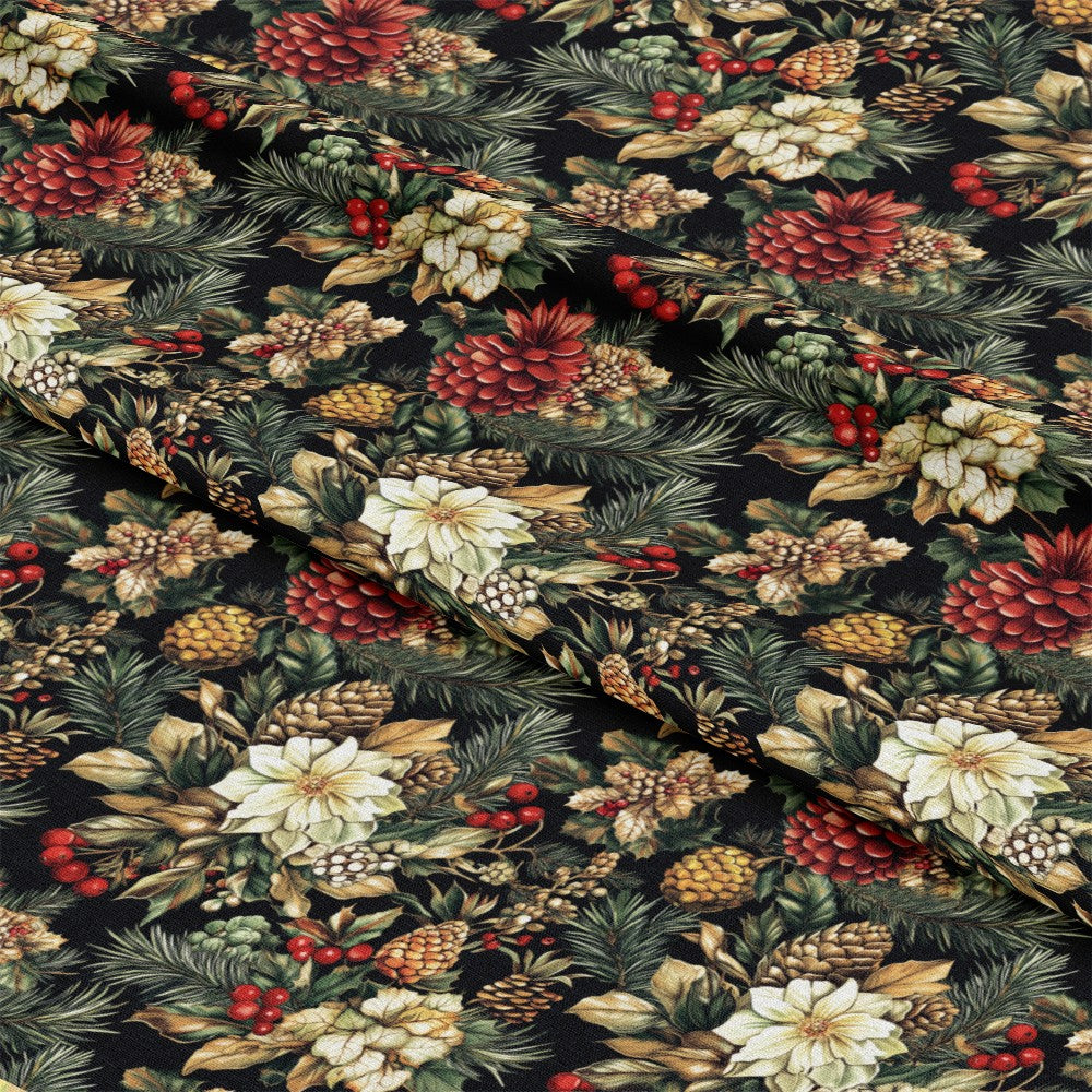 Christmas Pinecones Pattern 4 Quilting Cotton Fabric