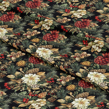 Christmas Pinecones Pattern 4 Quilting Cotton Fabric