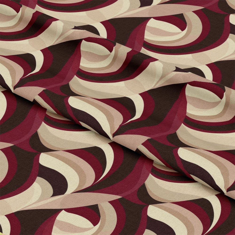 Burgundy Abstract Pattern 8 Quilting Cotton Fabric