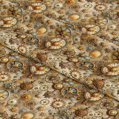 Steampunk Old Maps Pattern 1 Quilting Cotton Fabric