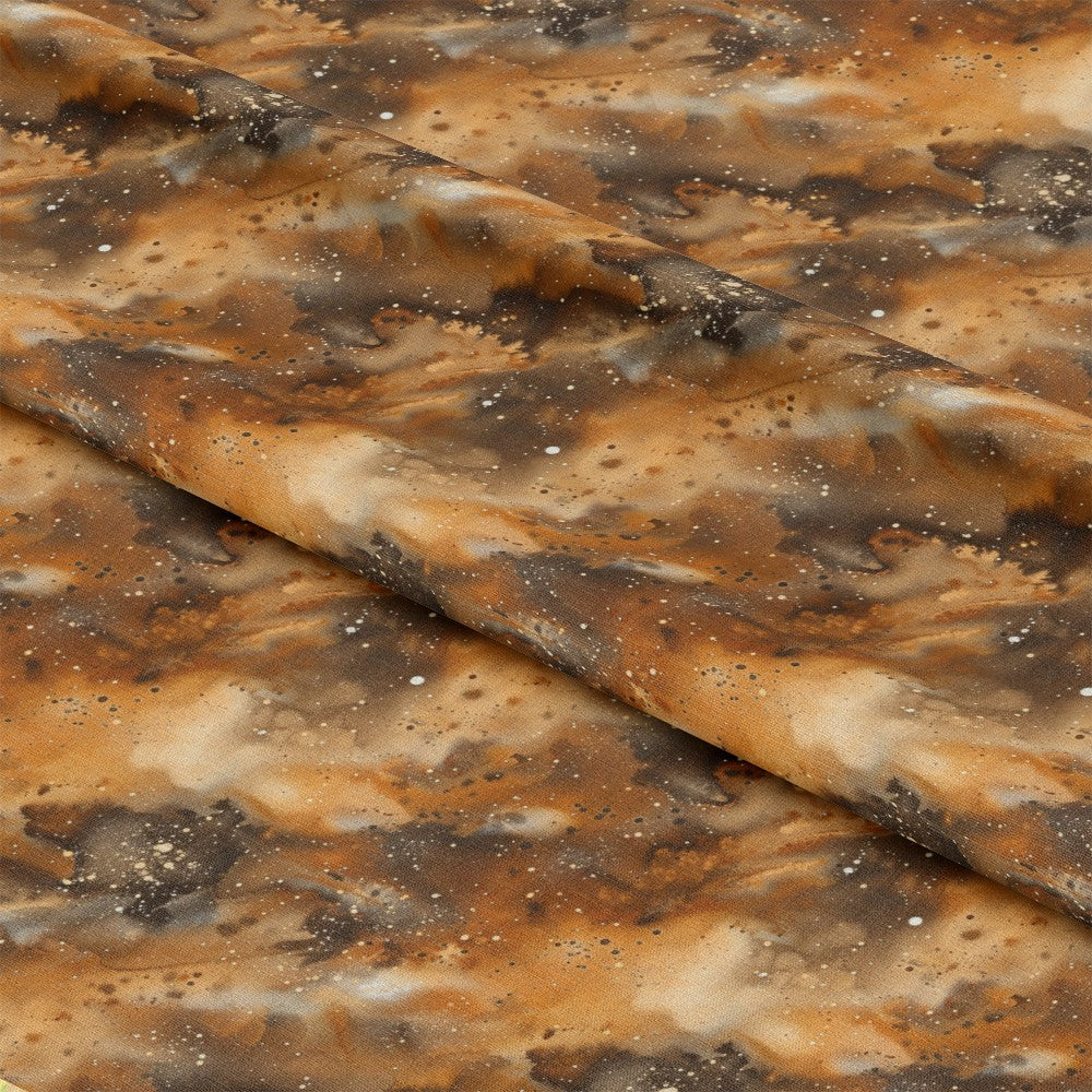 Brown Painted Galaxy Pattern 2 Quilting Cotton Fabric