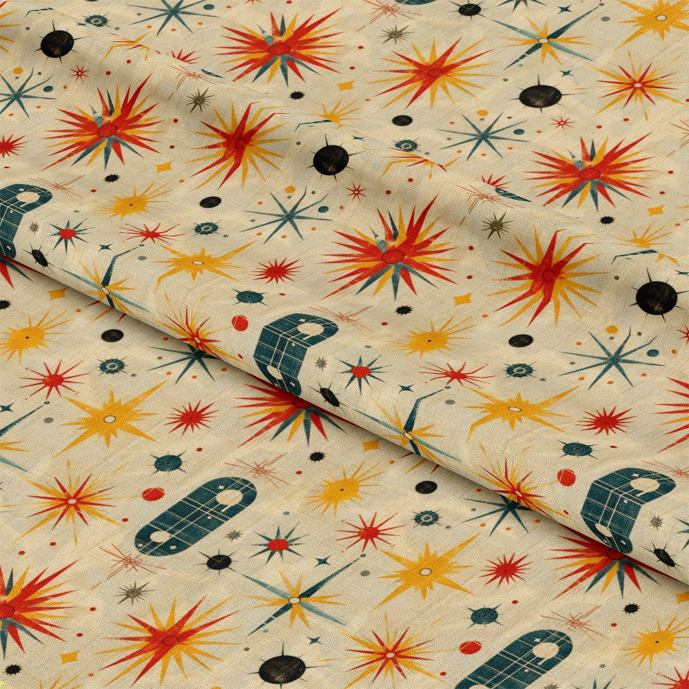 Retro Starburst Pattern 16 Quilting Cotton Fabric