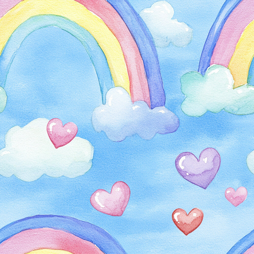 Nursery Rainbows and Hearts Fat Quarter Bundle