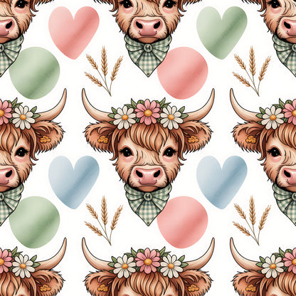 Highland Cow Heads Fat Quarter Bundle
