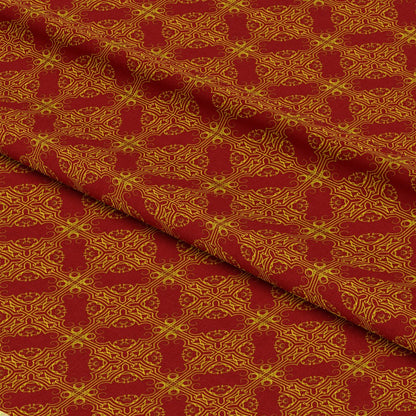 Red Gold Christmas Pattern 1 Quilting Cotton Fabric