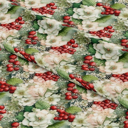 Christmas Florals Pattern 11 Quilting Cotton Fabric