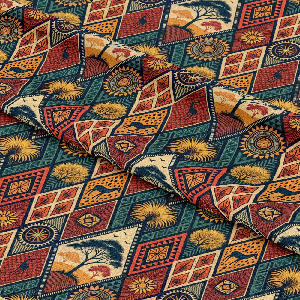 African Tribal Pattern 2 Quilting Cotton Fabric