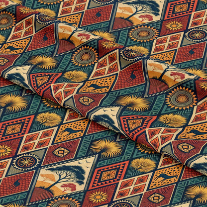 African Tribal Pattern 2 Quilting Cotton Fabric