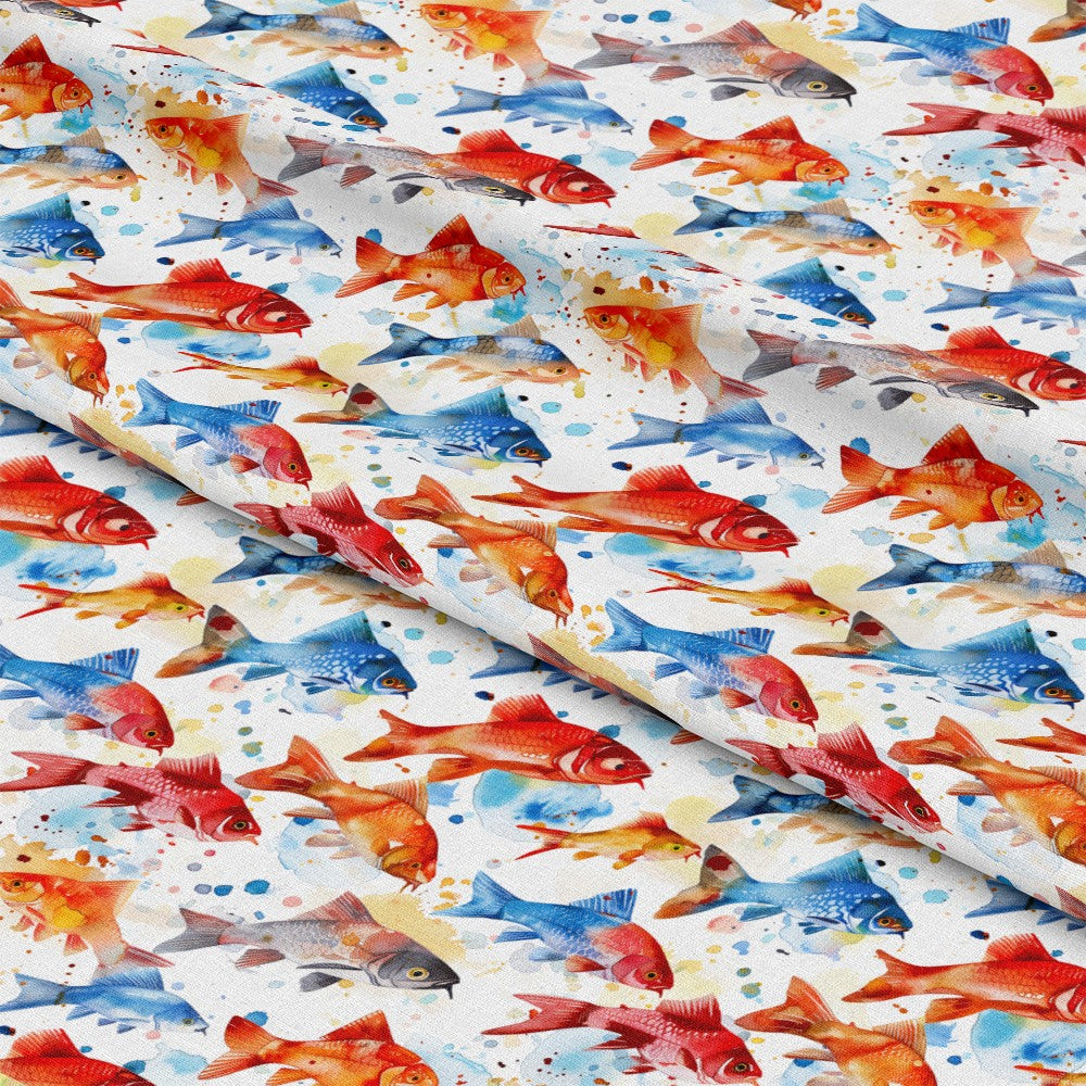 Watercolor Fish Pattern 17 Quilting Cotton Fabric