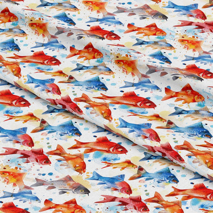 Watercolor Fish Pattern 17 Quilting Cotton Fabric