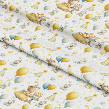 Daisy Teddy Bears Pattern 5 Quilting Cotton Fabric