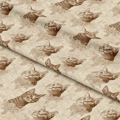 Vintage Cats With Lace Pattern 7 Quilting Cotton Fabric