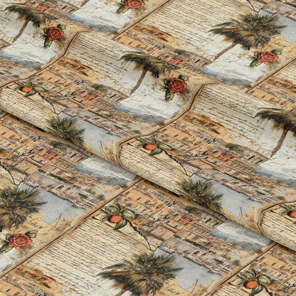 Vintage World Scrolls Pattern 1 Quilting Cotton Fabric